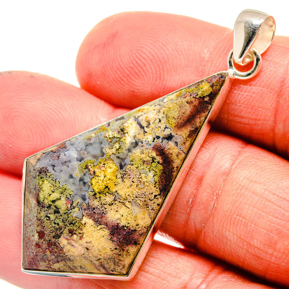 Plume Agate Pendants handcrafted by Anasilvercos - PD23567