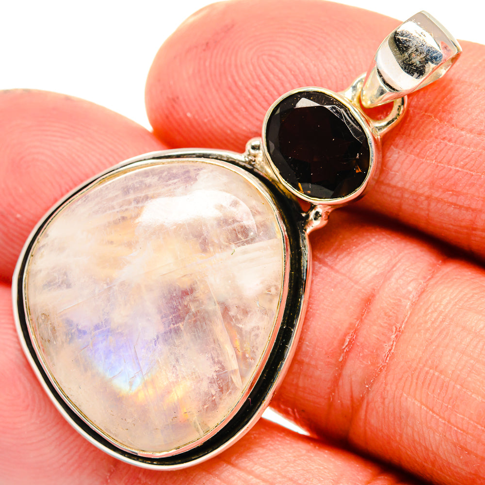 Rainbow Moonstone Pendants handcrafted by Anasilvercos - PD23579
