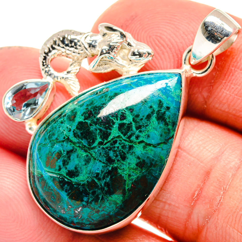 Chrysocolla Pendants handcrafted by Anasilvercos - PD23589