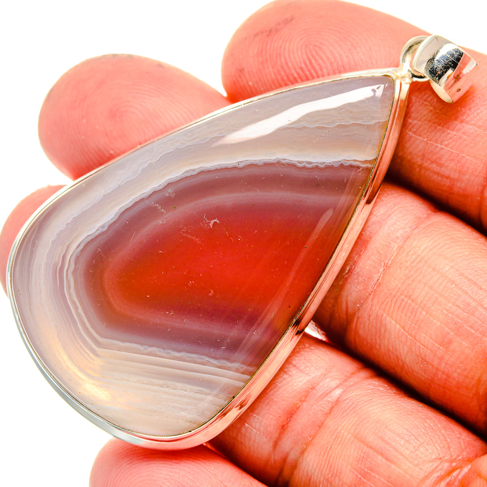 Red Botswana Agate Pendants handcrafted by Anasilvercos - PD23606