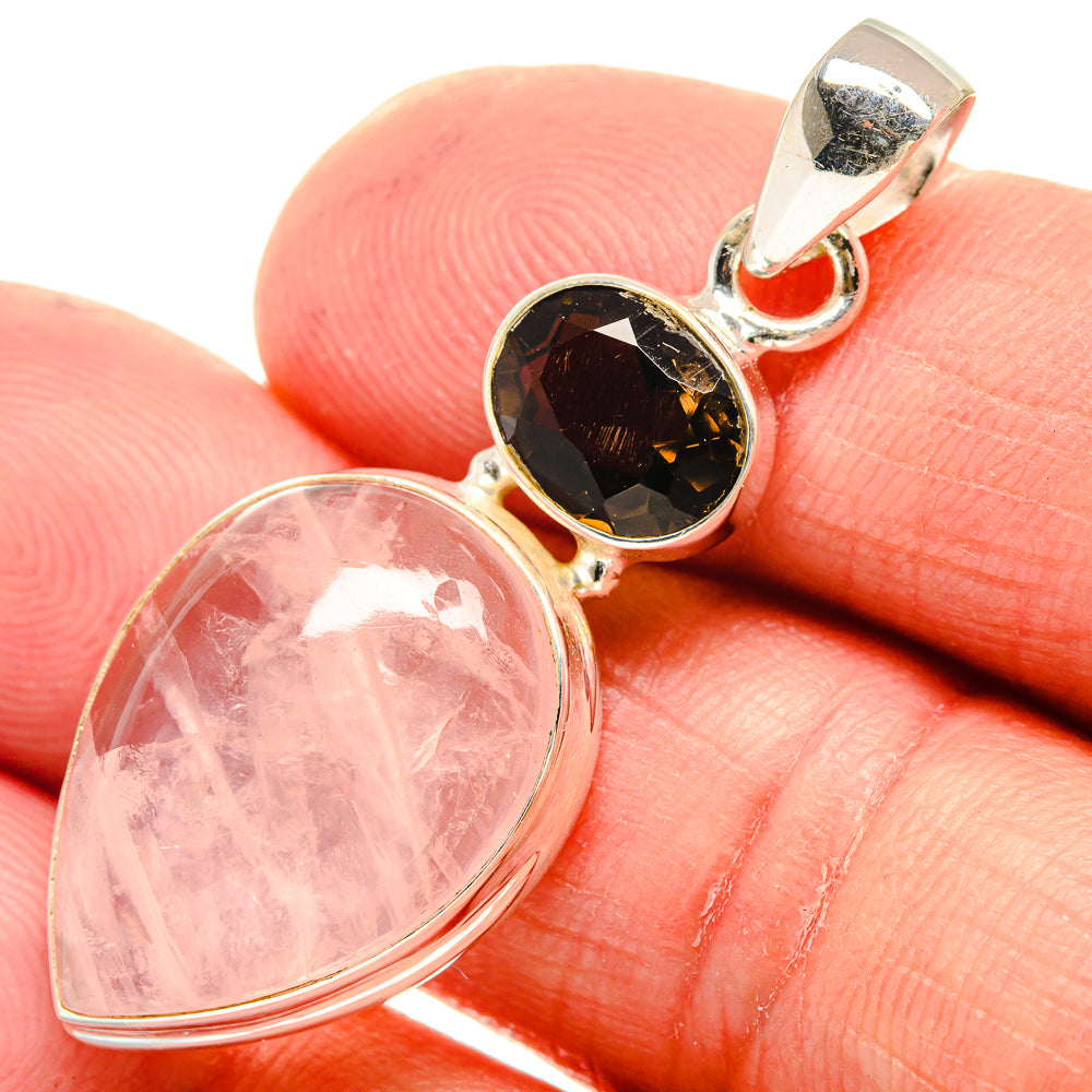 Rose Quartz Pendants handcrafted by Anasilvercos - PD23610