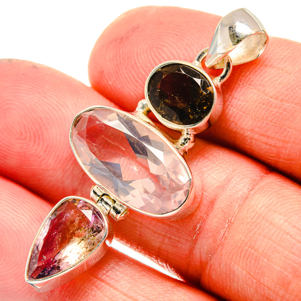Rose Quartz Pendants handcrafted by Anasilvercos - PD23611