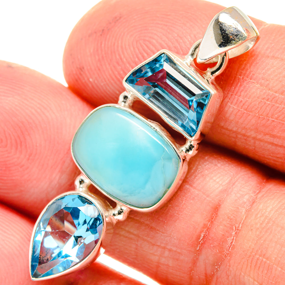 Larimar Pendants handcrafted by Anasilvercos - PD23616