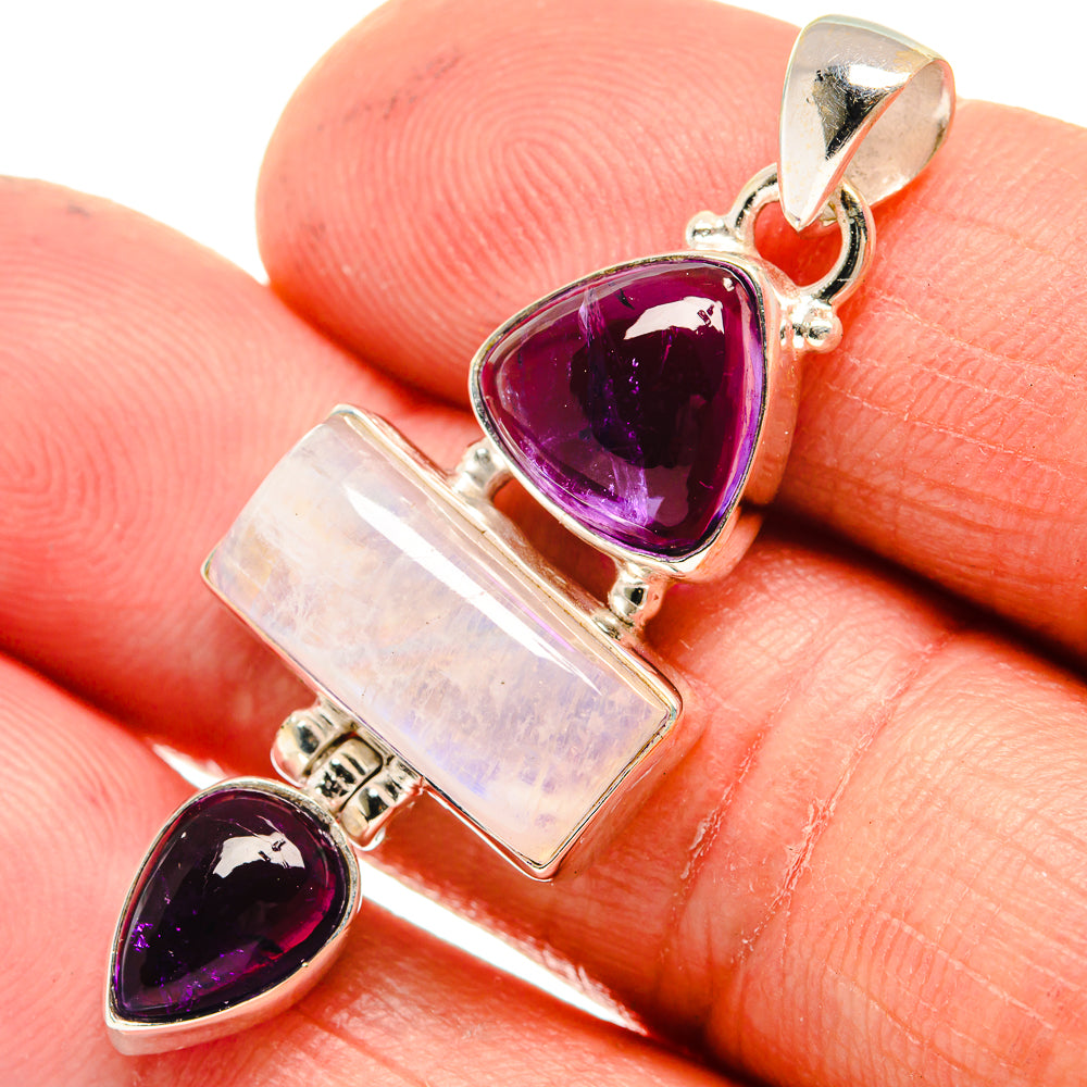 Rainbow Moonstone Pendants handcrafted by Anasilvercos - PD23629