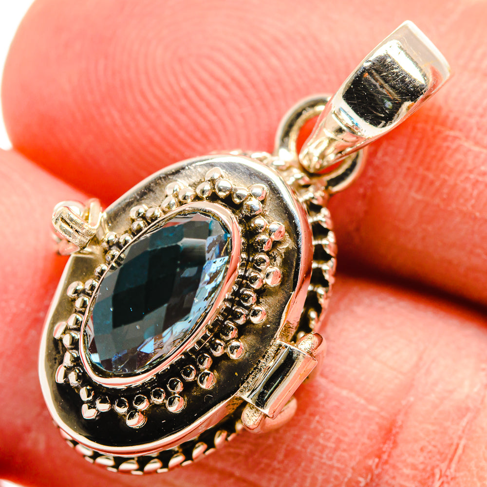 Blue Topaz Pendants handcrafted by Anasilvercos - PD23653
