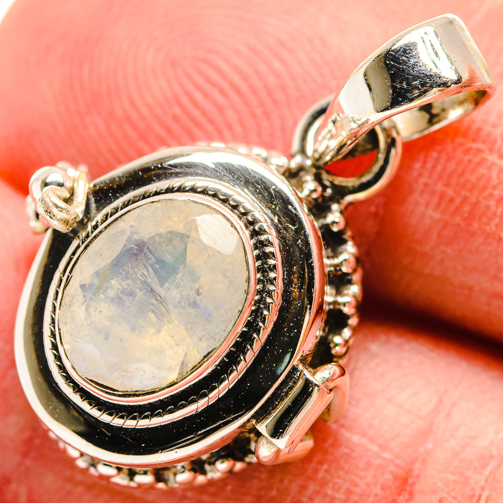 Rainbow Moonstone Pendants handcrafted by Anasilvercos - PD23654