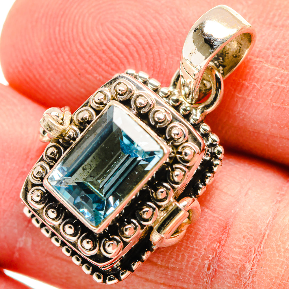 Blue Topaz Pendants handcrafted by Anasilvercos - PD23669