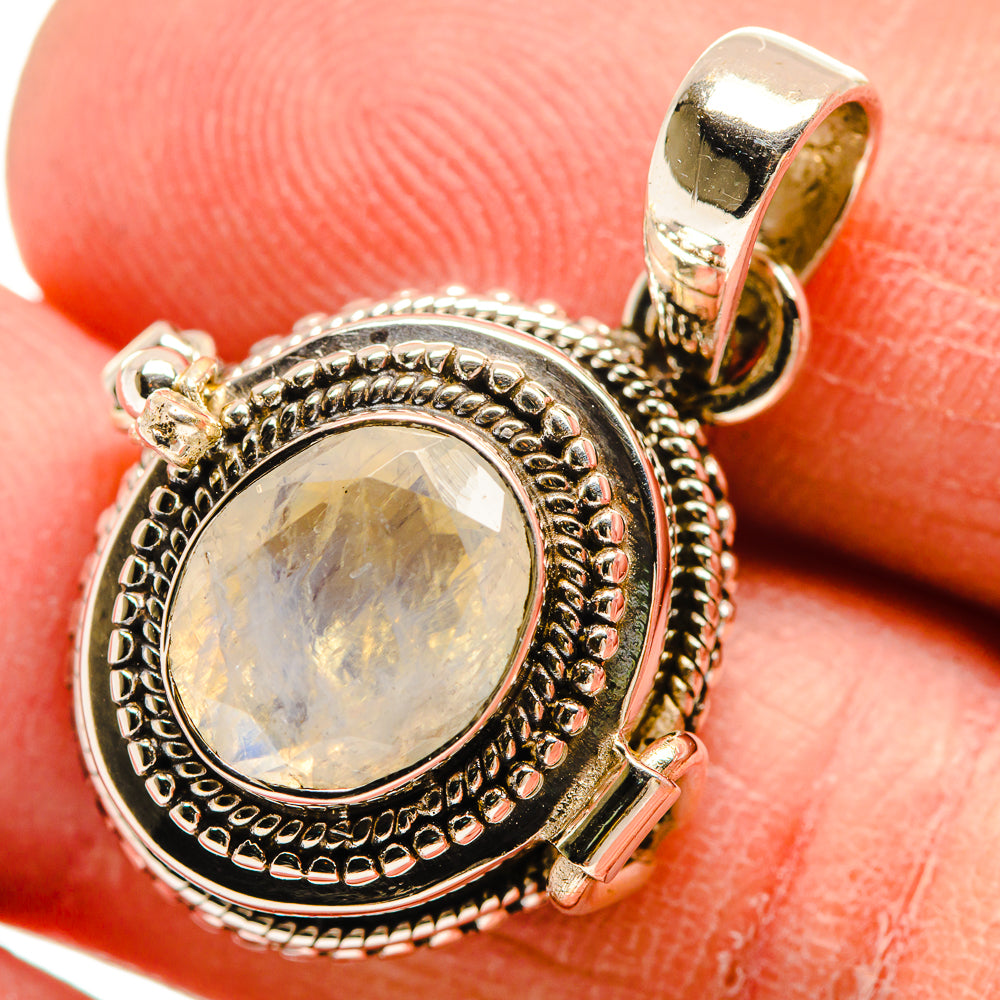 Rainbow Moonstone Pendants handcrafted by Anasilvercos - PD23674