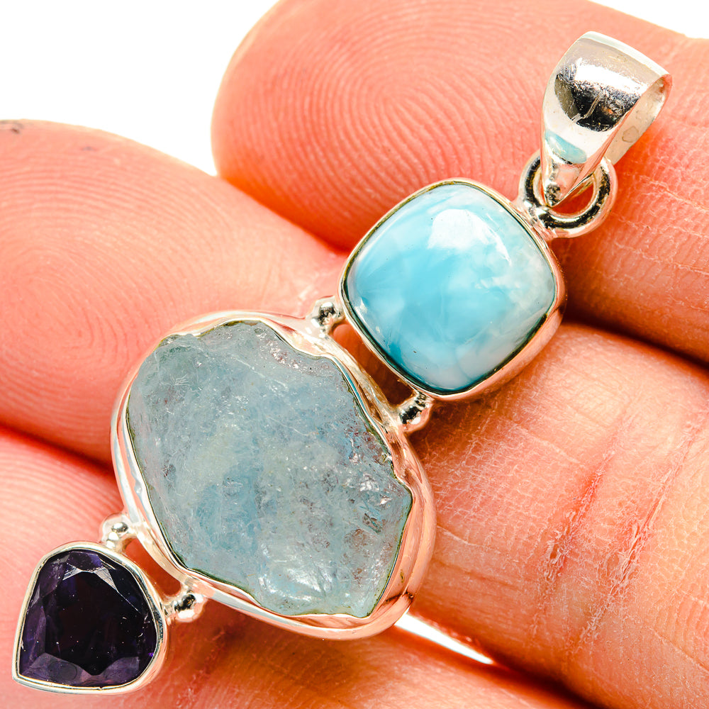 Aquamarine Pendants handcrafted by Anasilvercos - PD23682