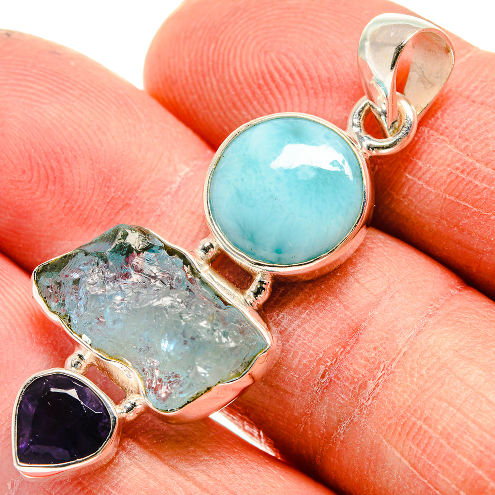 Aquamarine Pendants handcrafted by Anasilvercos - PD23684