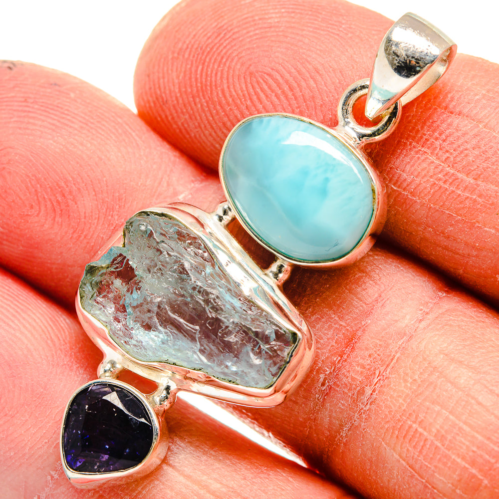 Aquamarine Pendants handcrafted by Anasilvercos - PD23686