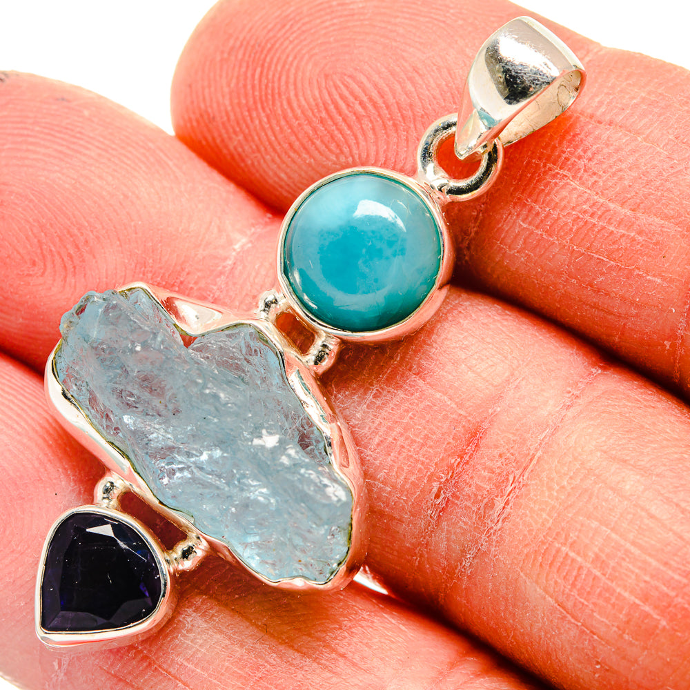 Aquamarine Pendants handcrafted by Anasilvercos - PD23689