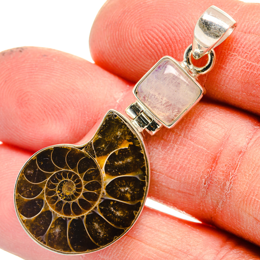 Ammonite Fossil Pendants handcrafted by Anasilvercos - PD23711