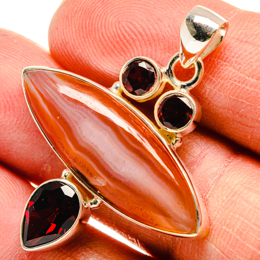 Botswana Agate Pendants handcrafted by Anasilvercos - PD23751