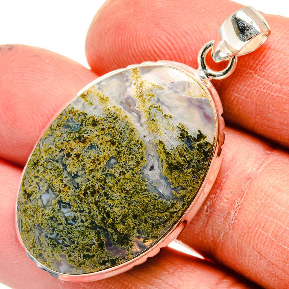 Indonesian Plume Agate Pendants handcrafted by Anasilvercos - PD23758