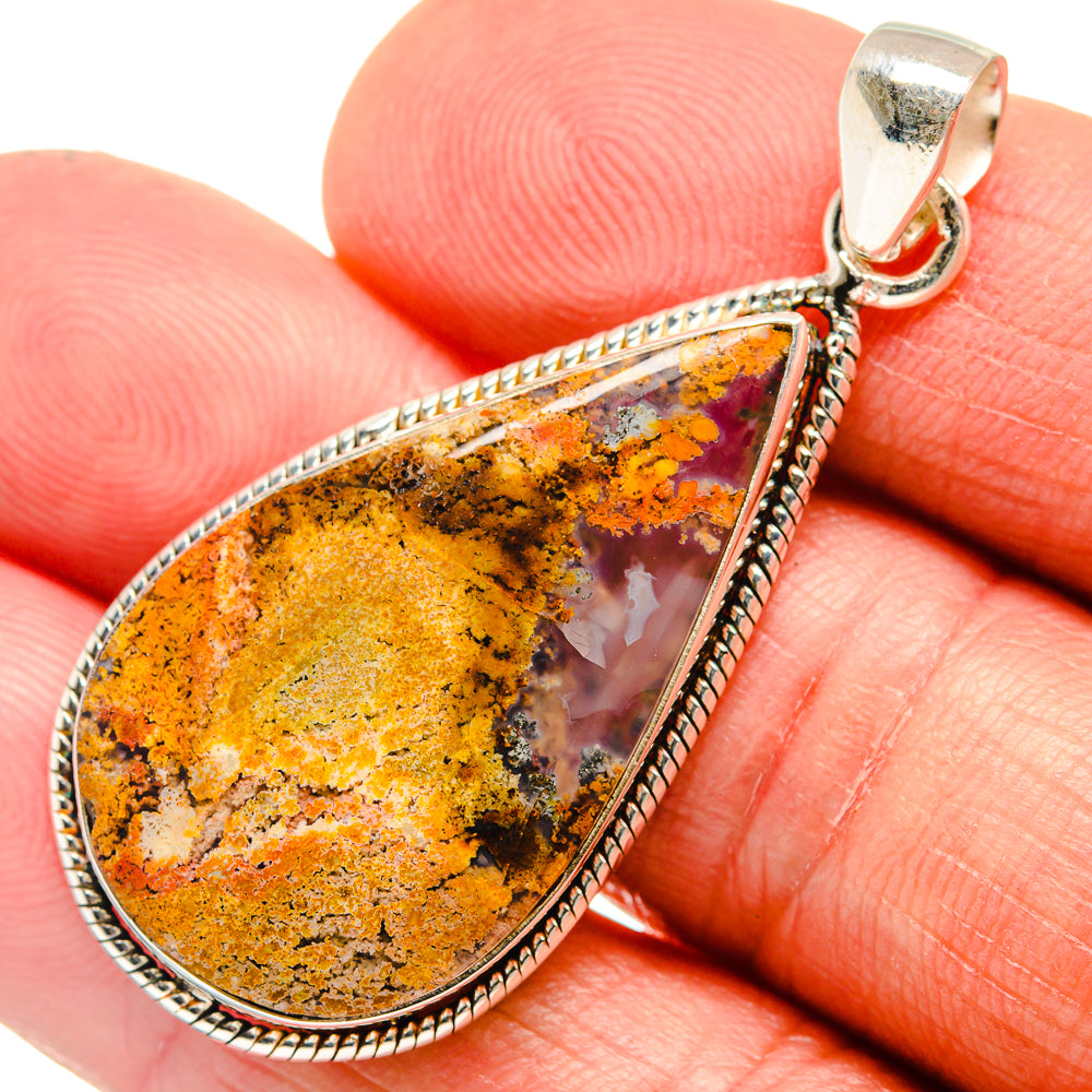 Indonesian Plume Agate Pendants handcrafted by Anasilvercos - PD23780