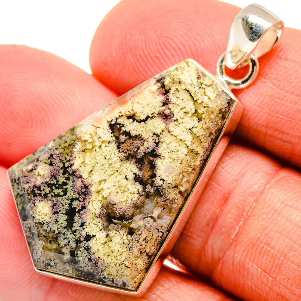 Indonesian Plume Agate Pendants handcrafted by Anasilvercos - PD23784
