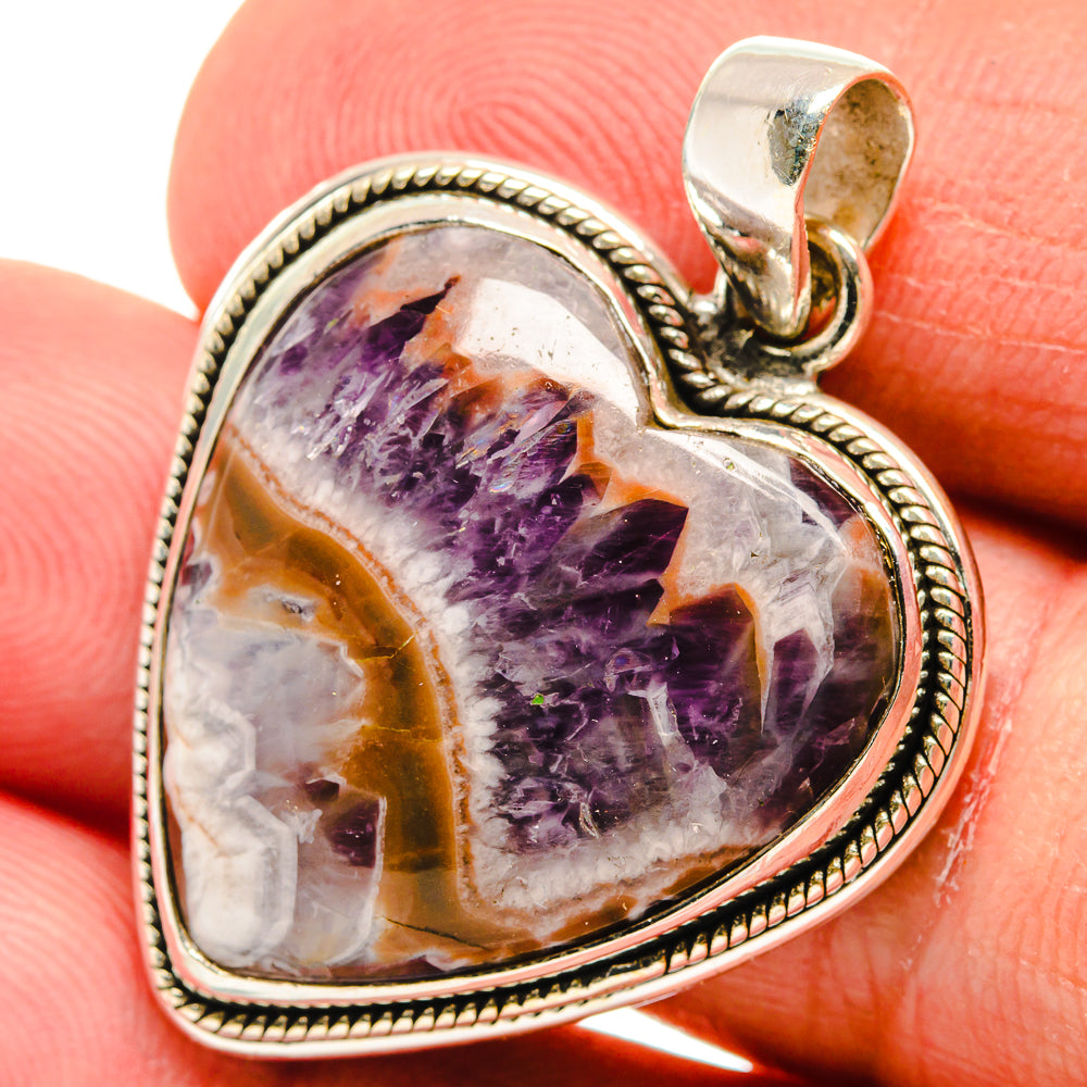 Chevron Amethyst Pendants handcrafted by Anasilvercos - PD23786