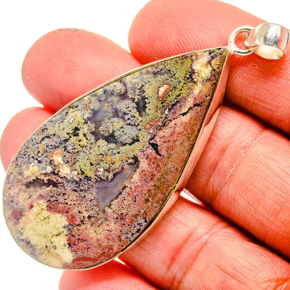 Indonesian Plume Agate Pendants handcrafted by Anasilvercos - PD23789
