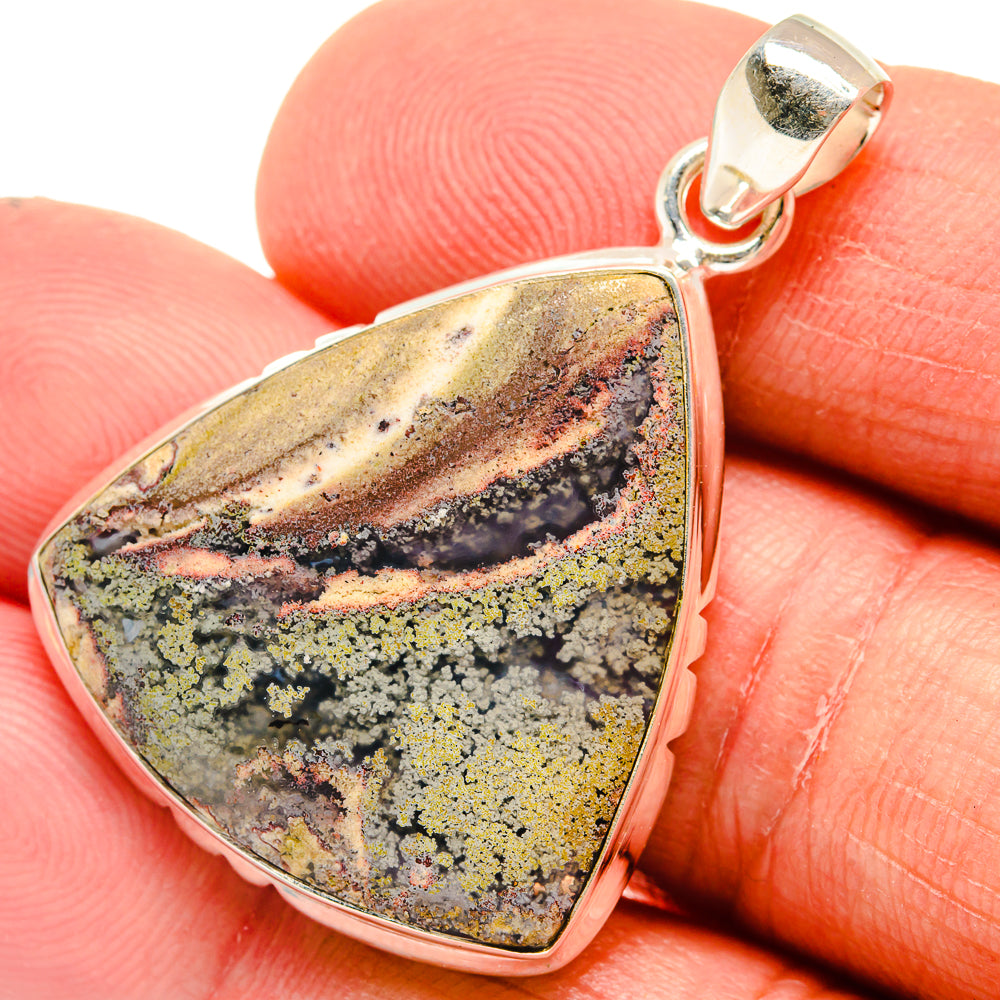 Indonesian Plume Agate Pendants handcrafted by Anasilvercos - PD23796