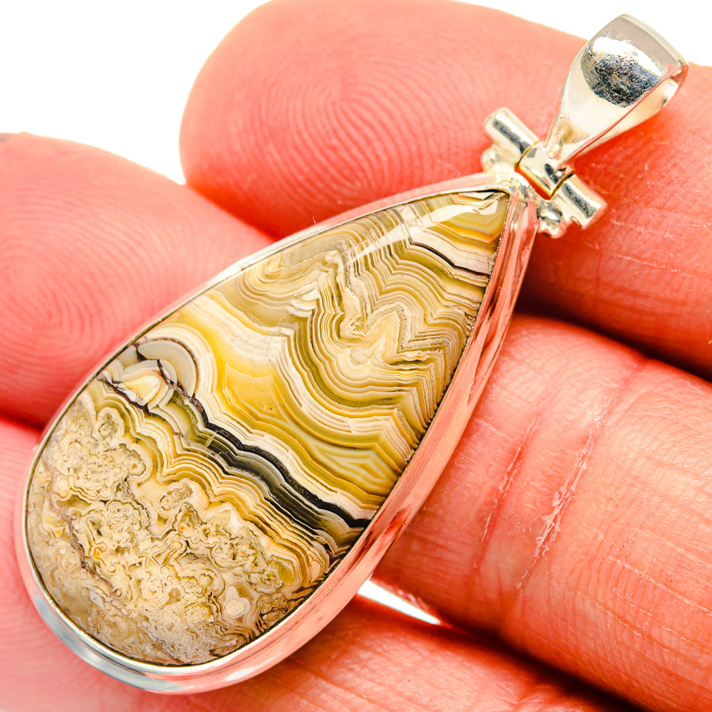 Laguna Lace Agate Pendants handcrafted by Anasilvercos - PD23799