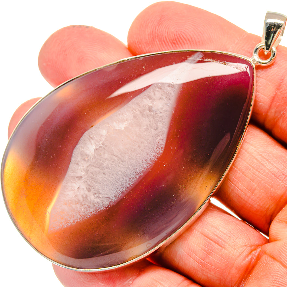 Red Geode Slice Pendants handcrafted by Anasilvercos - PD23805