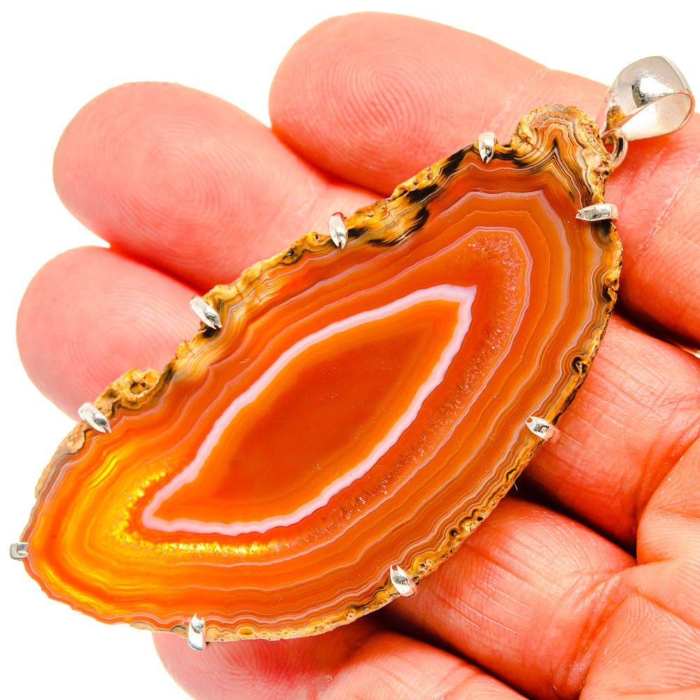 Red Geode Slice Pendants handcrafted by Anasilvercos - PD23808