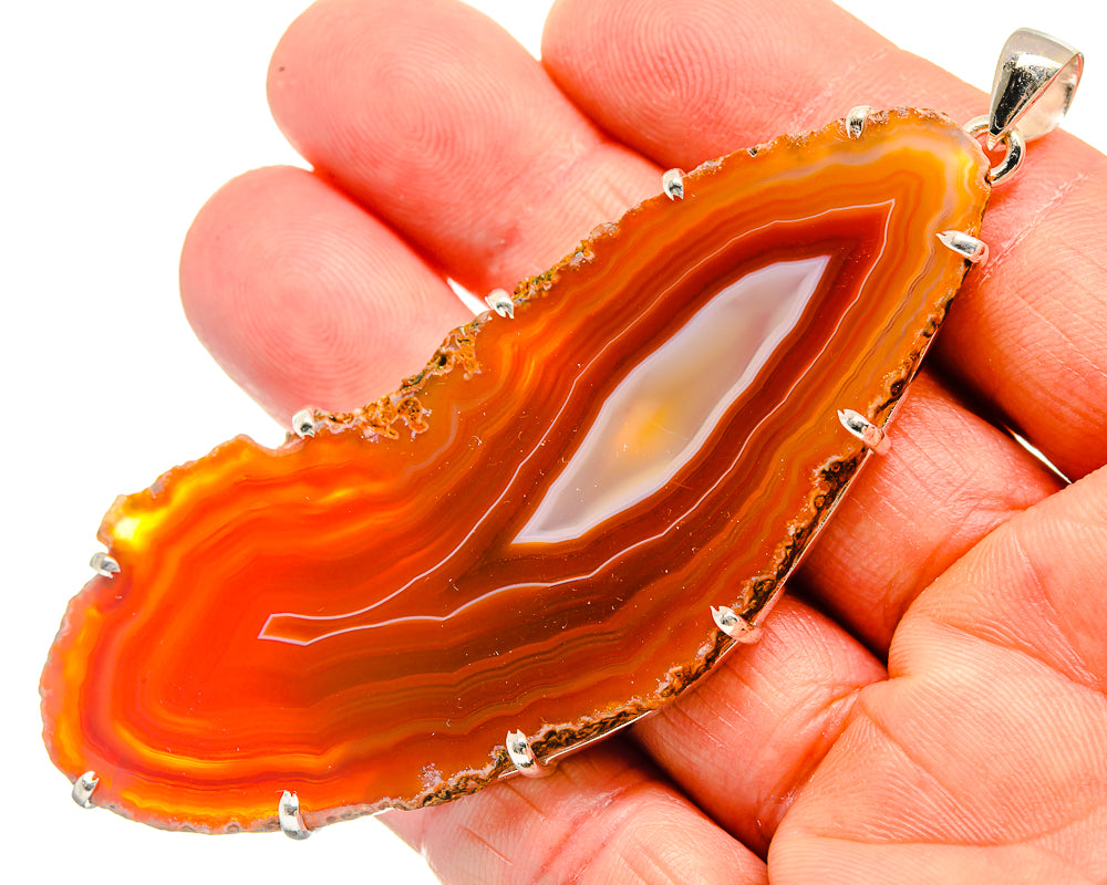 Red Geode Slice Pendants handcrafted by Anasilvercos - PD23810