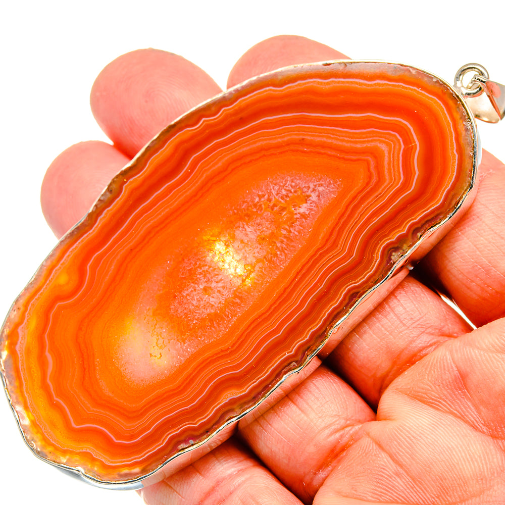 Red Geode Slice Pendants handcrafted by Anasilvercos - PD23813