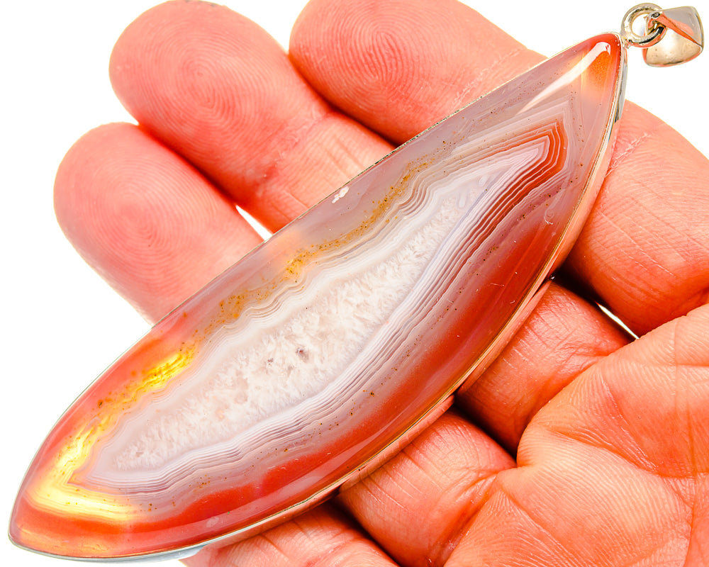 Red Geode Slice Pendants handcrafted by Anasilvercos - PD23815