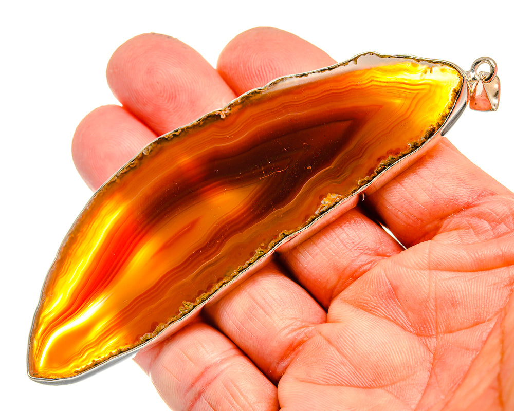 Red Geode Slice Pendants handcrafted by Anasilvercos - PD23816