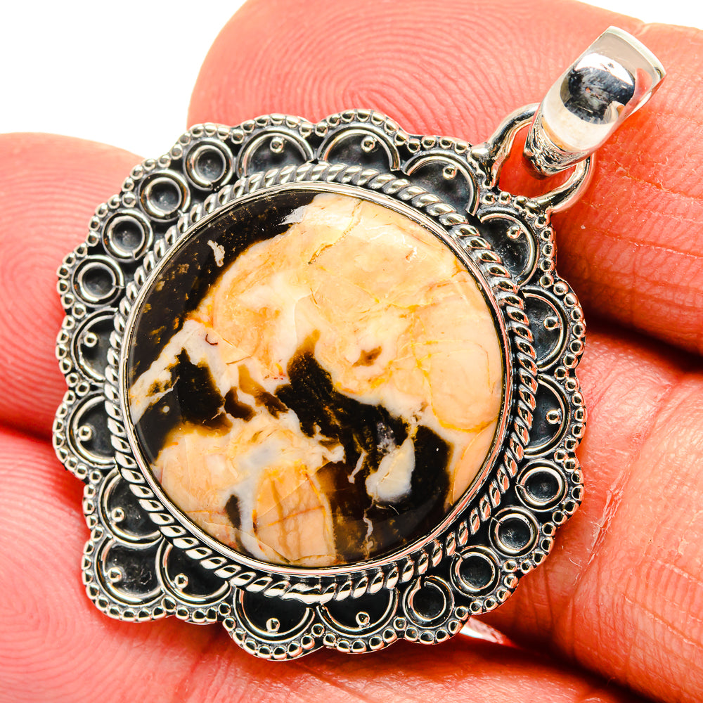 Peanut Wood Jasper Pendants handcrafted by Anasilvercos - PD23847
