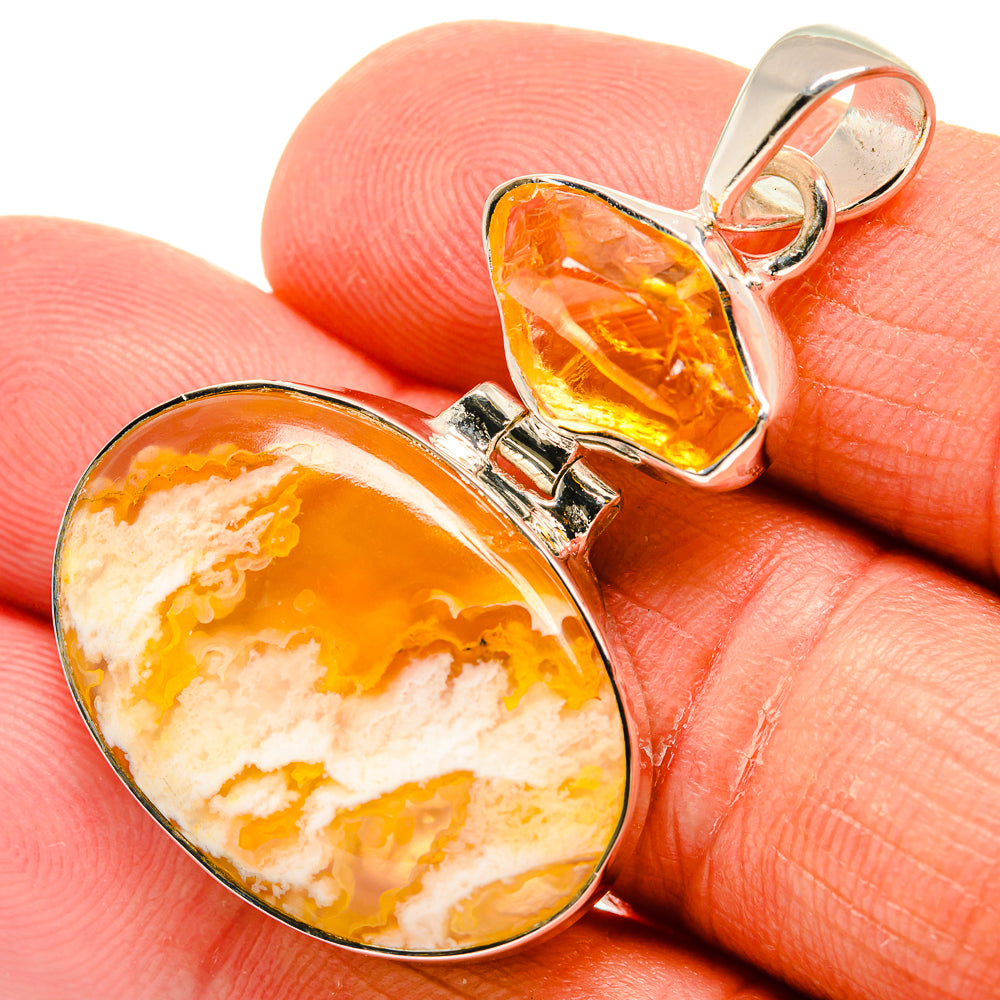 Indonesian Plume Agate Pendants handcrafted by Anasilvercos - PD23869