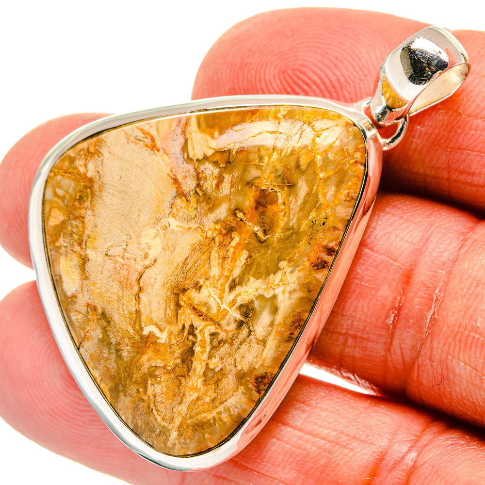 Petrified Wood Pendants handcrafted by Anasilvercos - PD23917