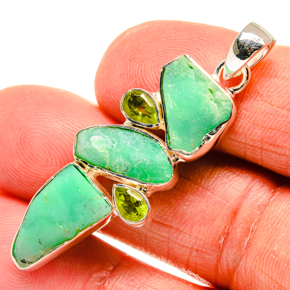 Chrysoprase Pendants handcrafted by Anasilvercos - PD23940