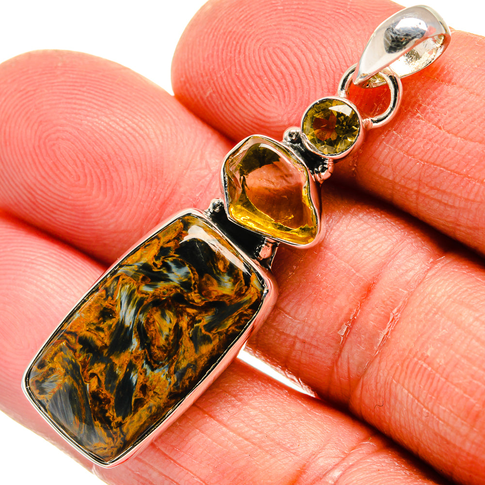 Golden Pietersite Pendants handcrafted by Anasilvercos - PD23941