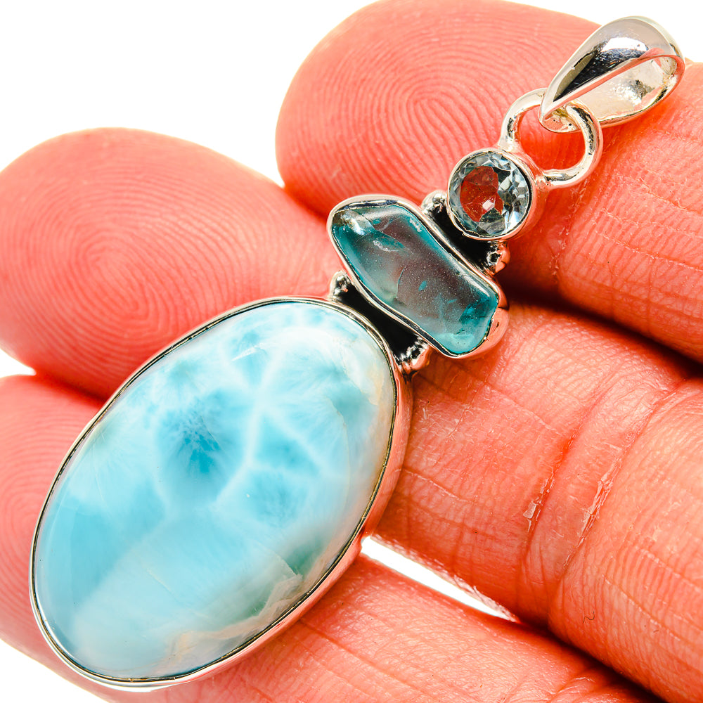 Larimar Pendants handcrafted by Anasilvercos - PD23947