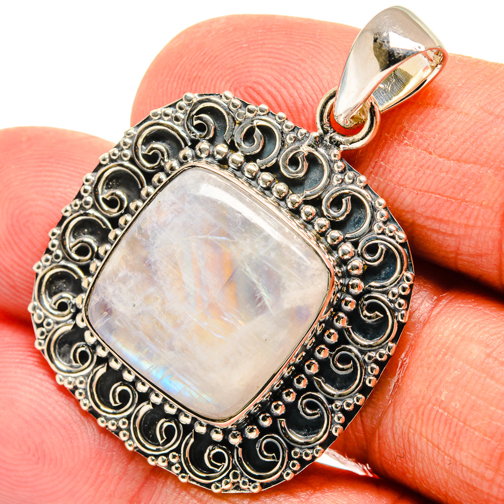 Rainbow Moonstone Pendants handcrafted by Anasilvercos - PD23953