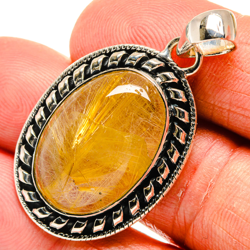 Rutilated Quartz Pendants handcrafted by Anasilvercos - PD23955