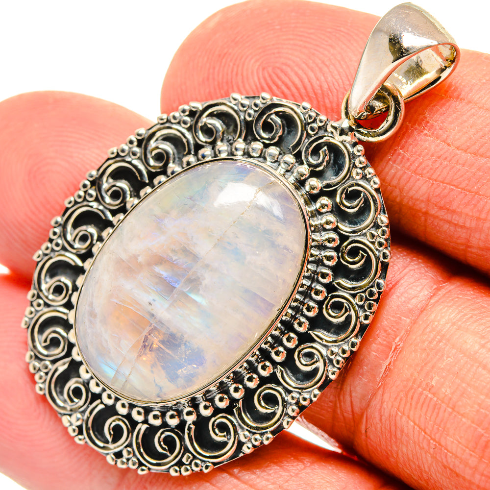 Rainbow Moonstone Pendants handcrafted by Anasilvercos - PD23956