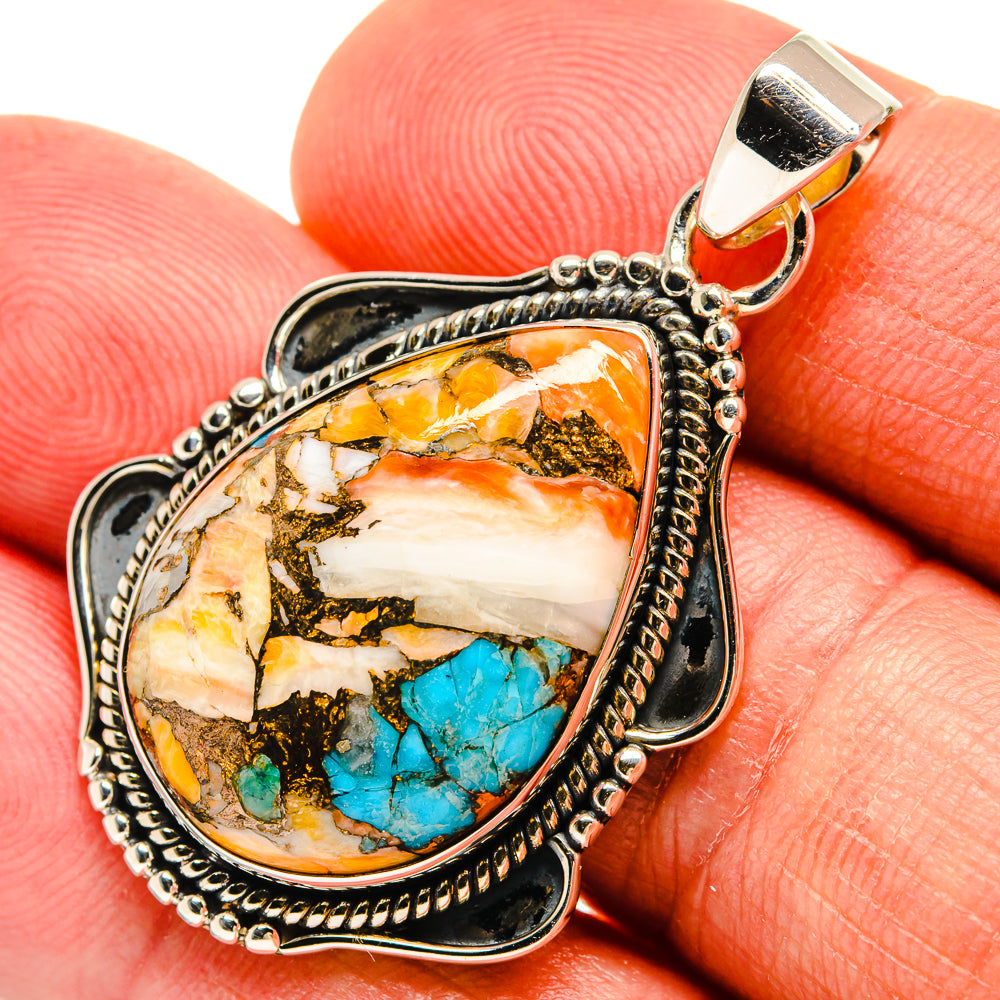 Spiny Oyster Turquoise Pendants handcrafted by Anasilvercos - PD23971