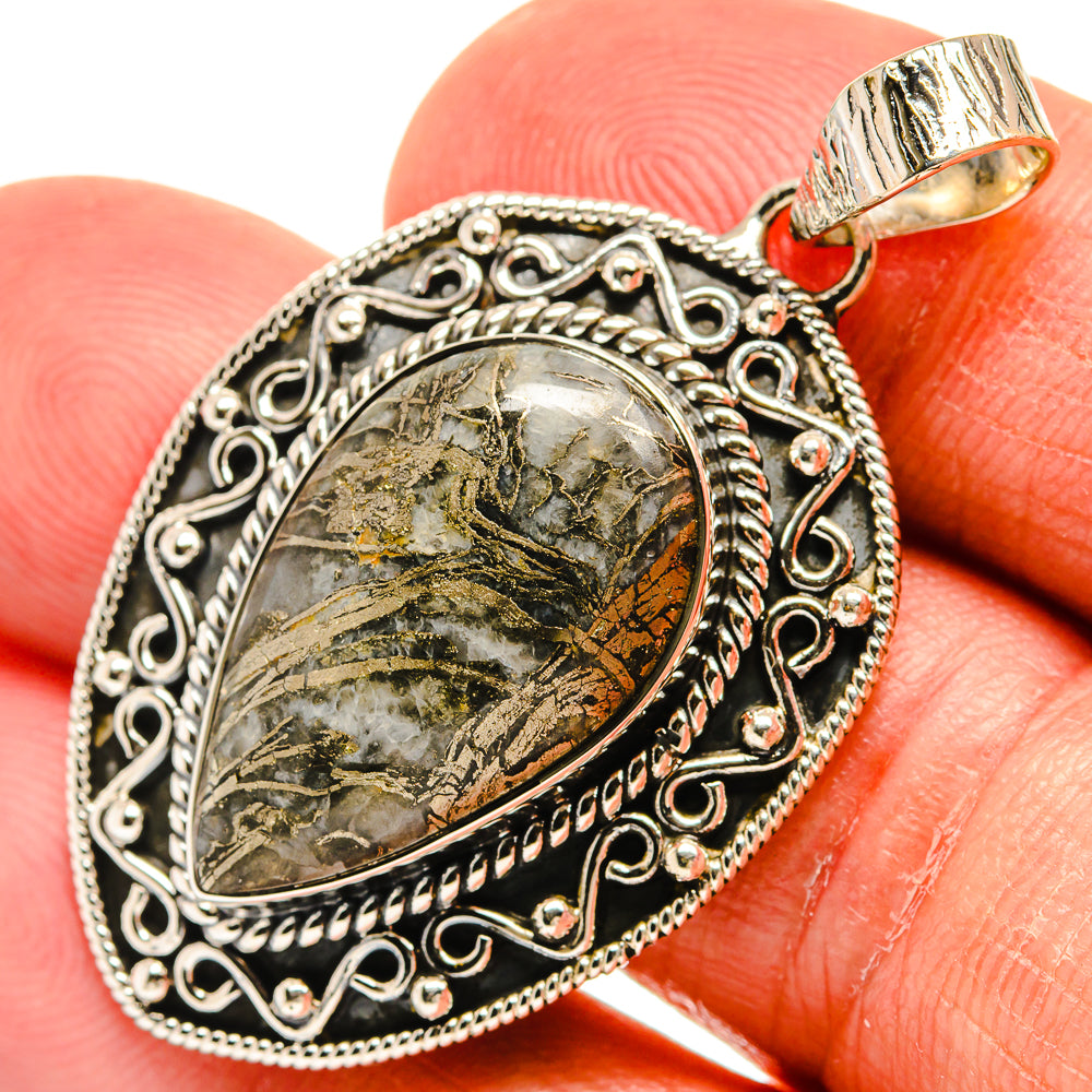 Pyrite Agate Pendants handcrafted by Anasilvercos - PD23983