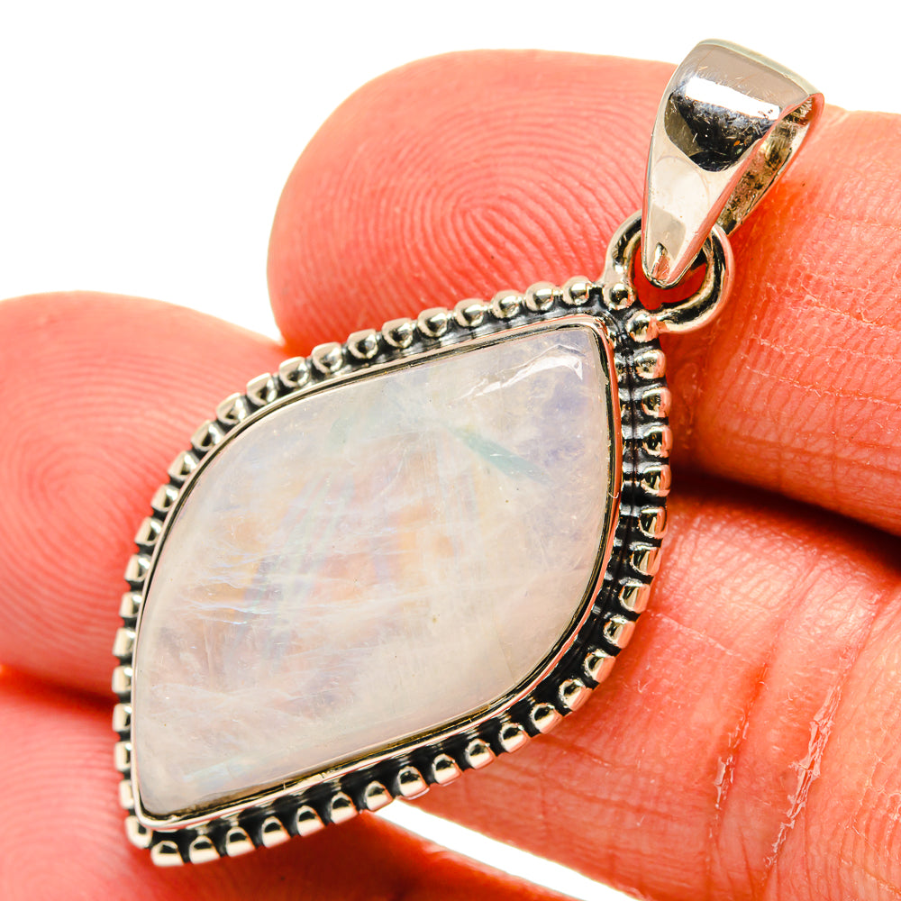 Rainbow Moonstone Pendants handcrafted by Anasilvercos - PD24005