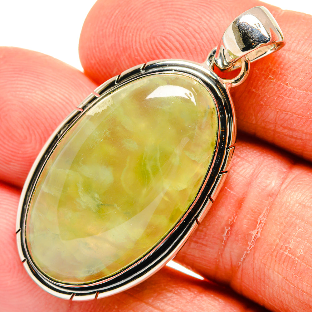 Prehnite Pendants handcrafted by Anasilvercos - PD24007