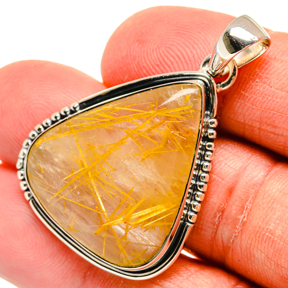 Rutilated Quartz Pendants handcrafted by Anasilvercos - PD24010
