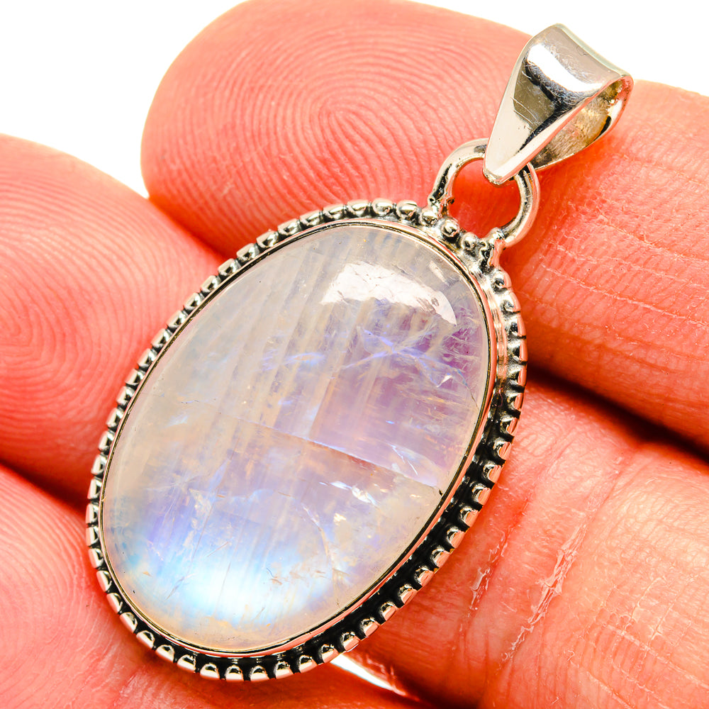 Rainbow Moonstone Pendants handcrafted by Anasilvercos - PD24012