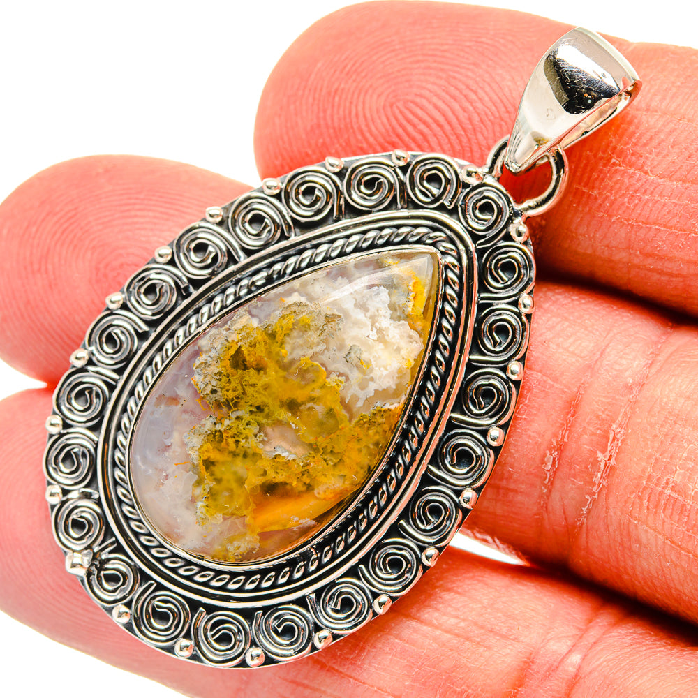 Plume Agate Pendants handcrafted by Anasilvercos - PD24018