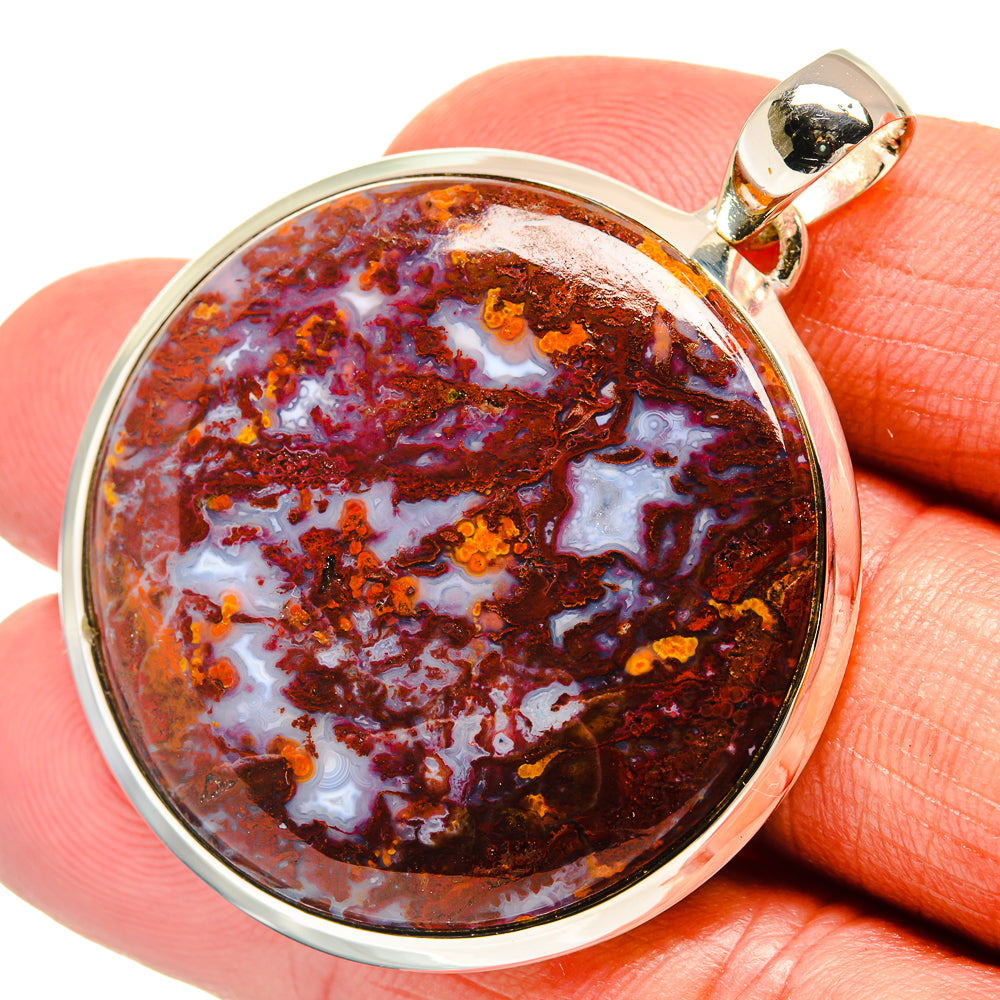 Plume Agate Pendants handcrafted by Anasilvercos - PD24021