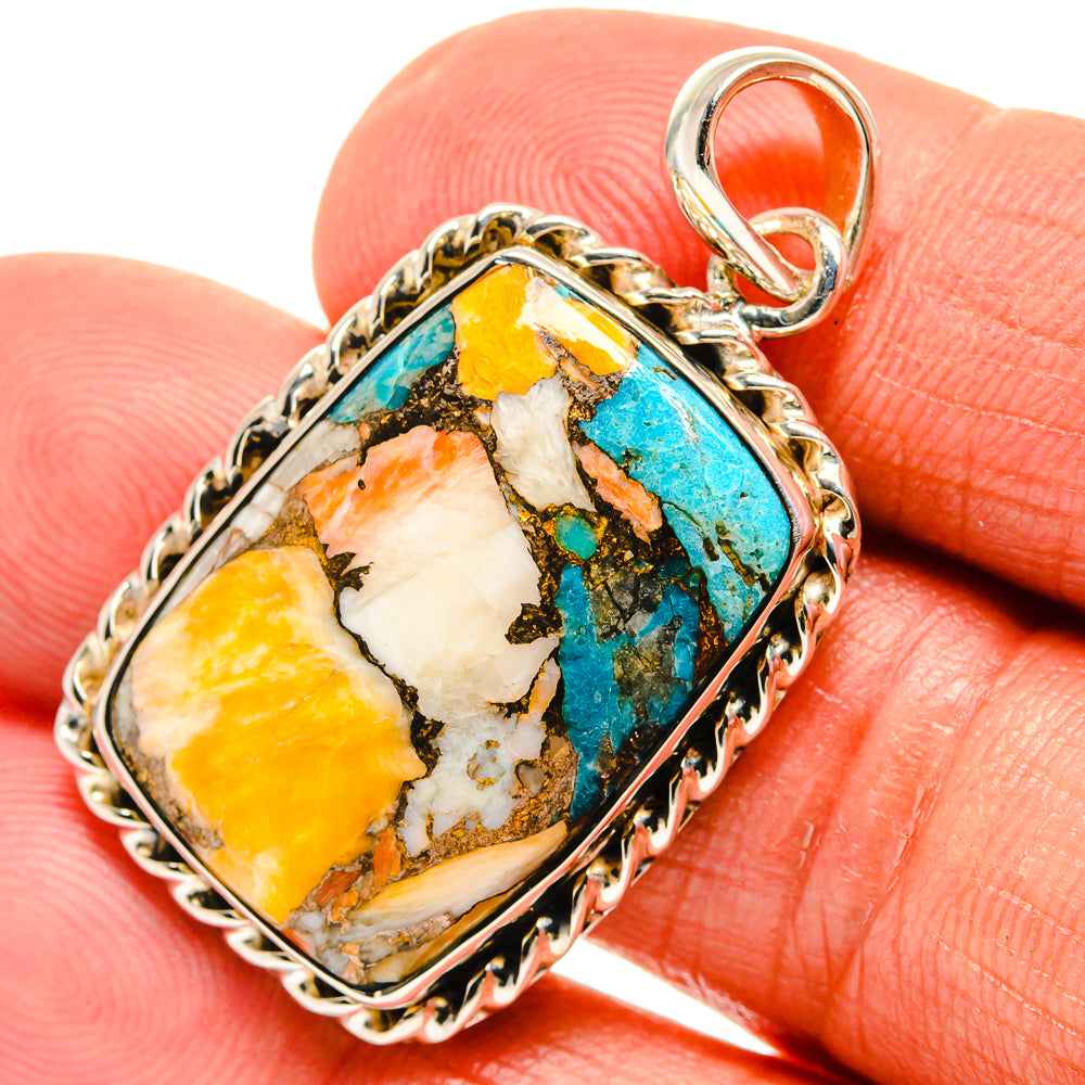 Spiny Oyster Turquoise Pendants handcrafted by Anasilvercos - PD24031