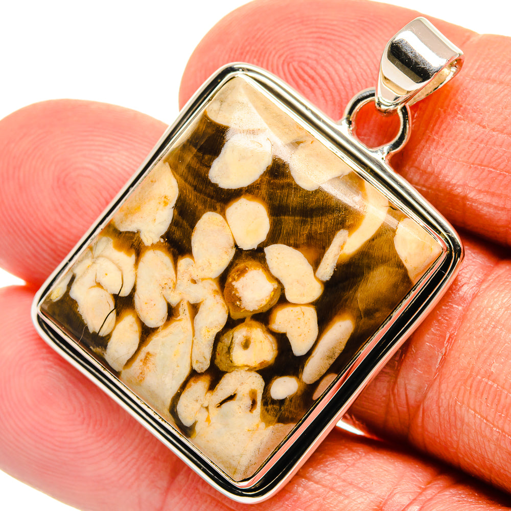 Peanut Wood Jasper Pendants handcrafted by Anasilvercos - PD24038